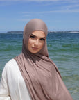 Kahve Premium Jersey Hijab